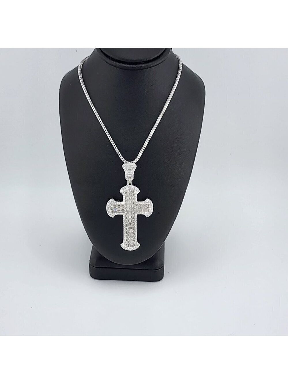 Brand New Sterling Silver 925 Cz Cross Necklace - Picture 7 of 9